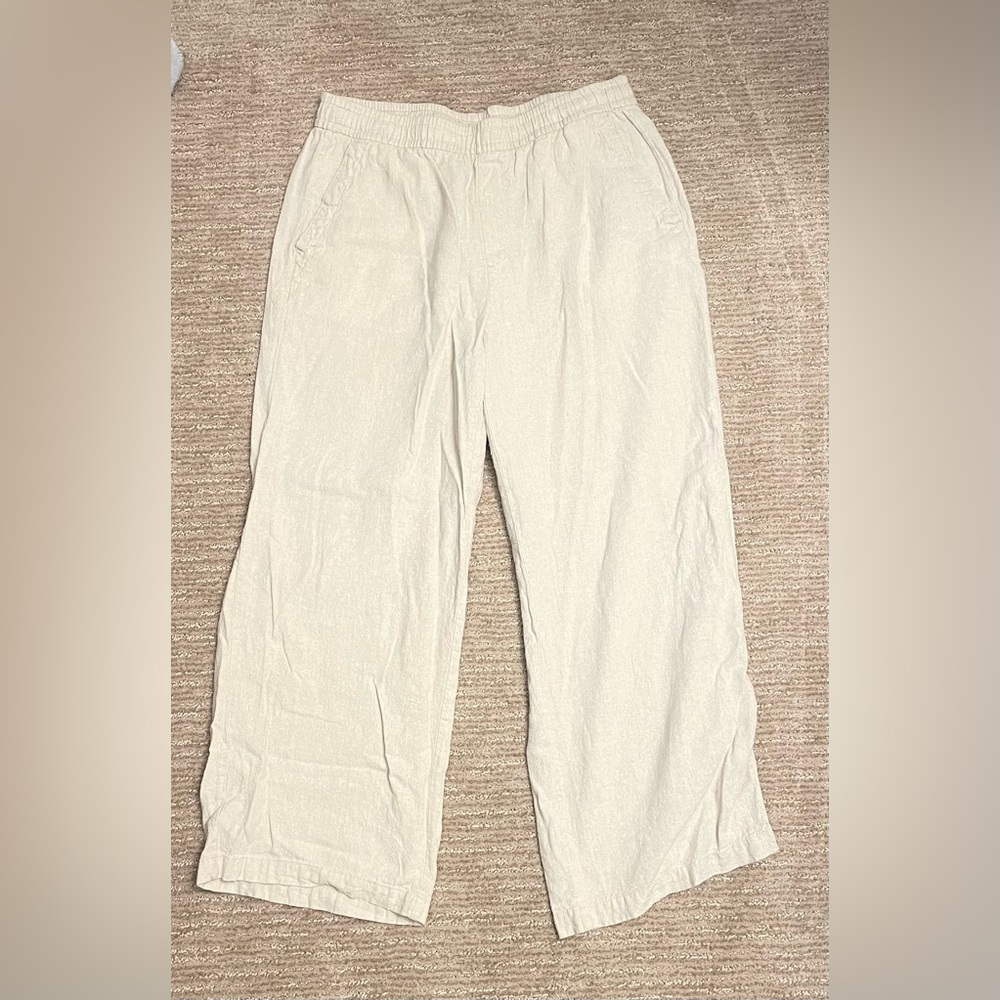 Old Navy Linen Blend HW Wide Leg Pants - Size M